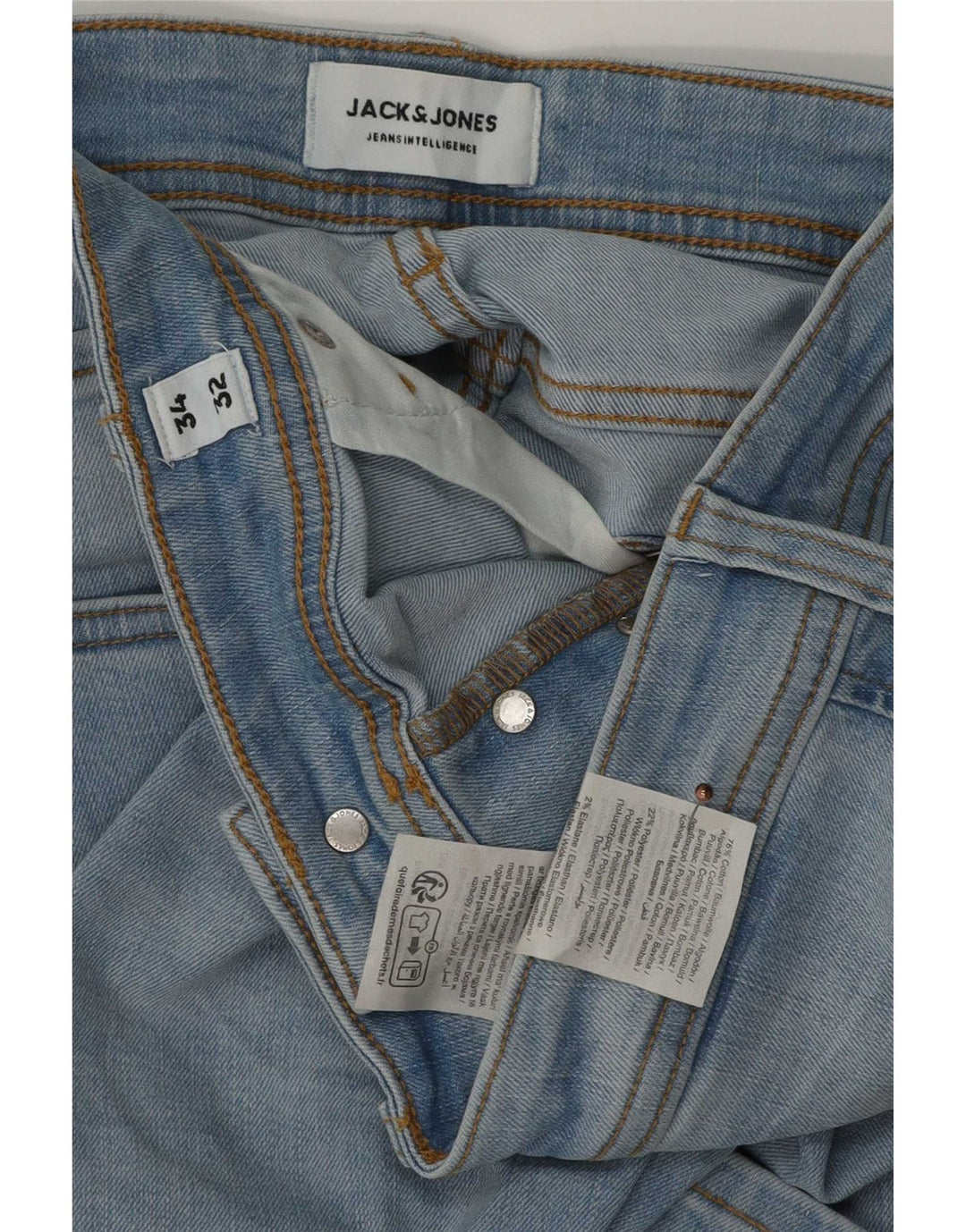 Jack & Jones Muške uske traperice W34 L32 Plavi pamuk