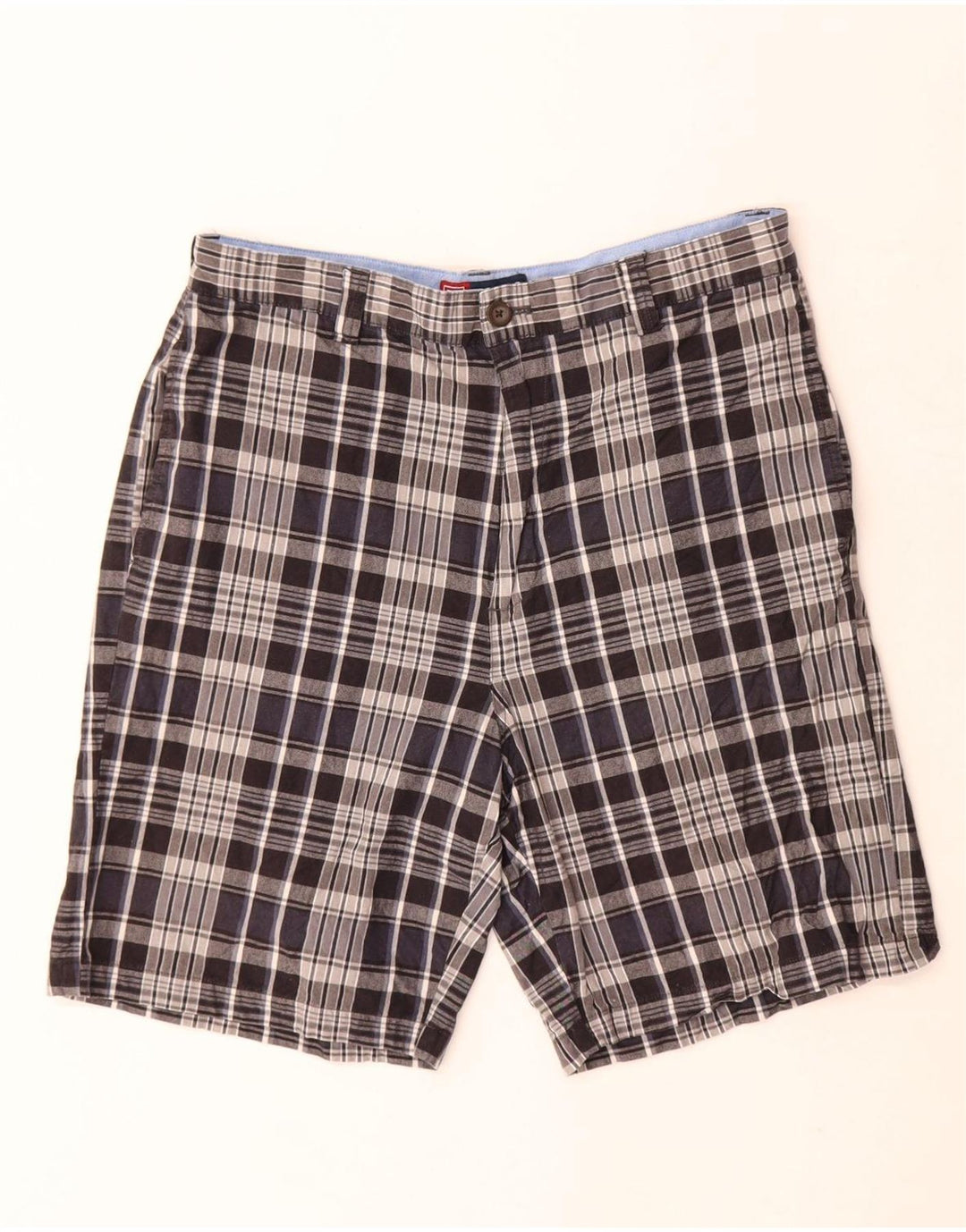 Chaps Mens Chino kratke hlače W30 srednje tamnoplave karirane