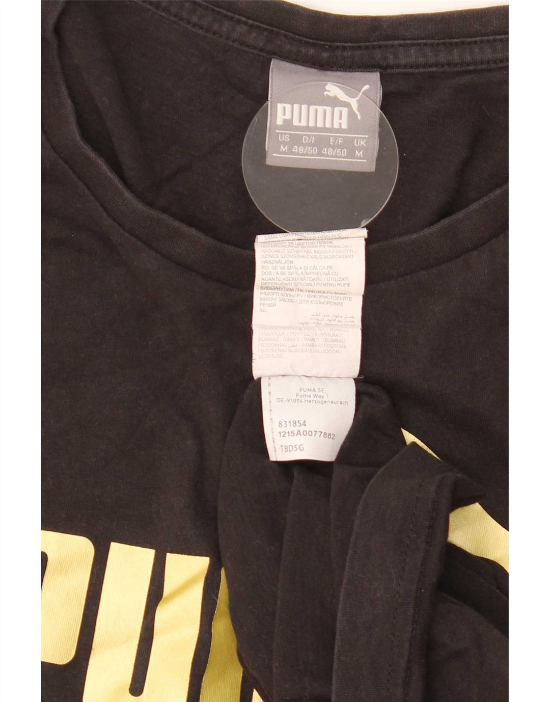 Puma muška grafička majica kratkih rukava Srednji crni pamuk