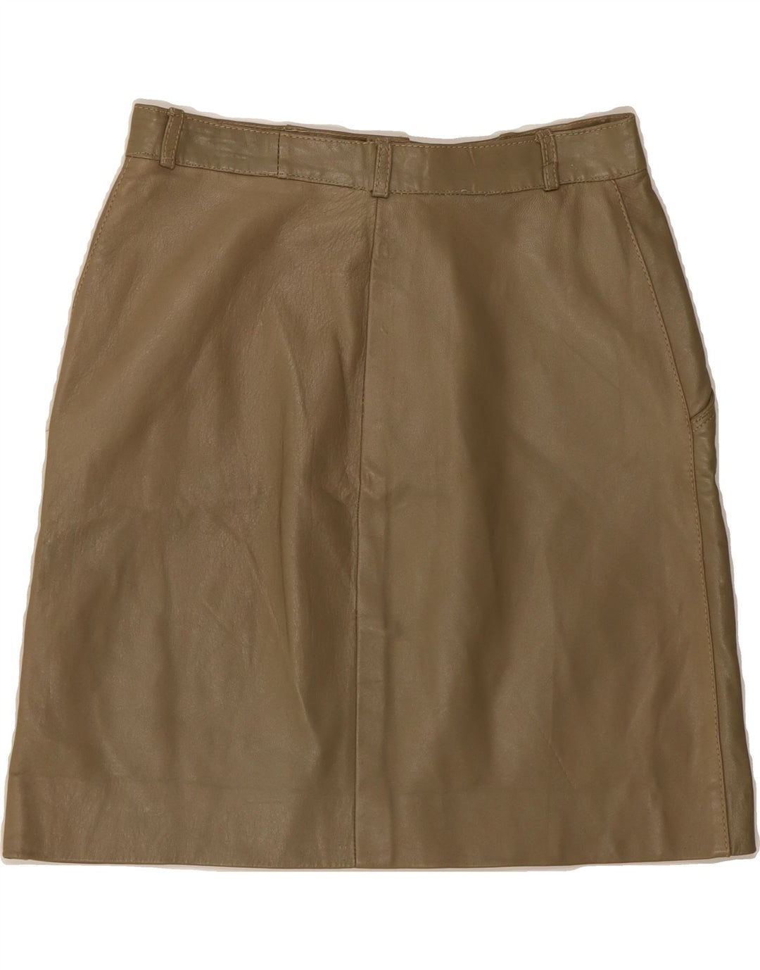 VINTAGE Womens Leather Skirt W26 Small Beige Leather Vintage Vintage and Second-Hand Vintage from Messina Hembry 