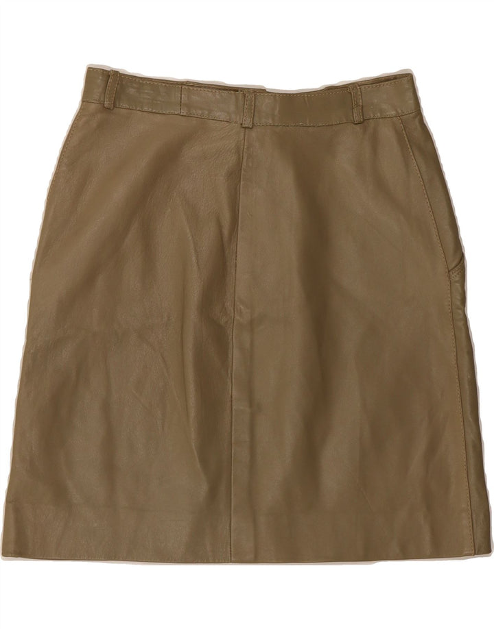 VINTAGE Womens Leather Skirt W26 Small Beige Leather Vintage Vintage and Second-Hand Vintage from Messina Hembry 