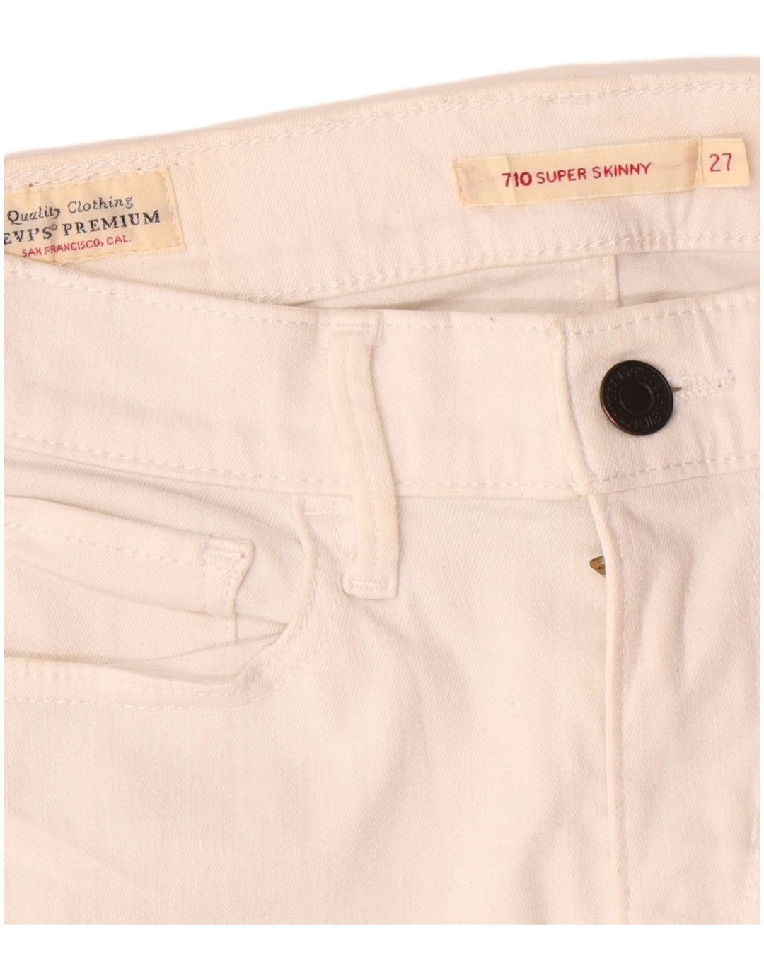 Levi's ženske 710 super uske traperice W27 L29 bijele