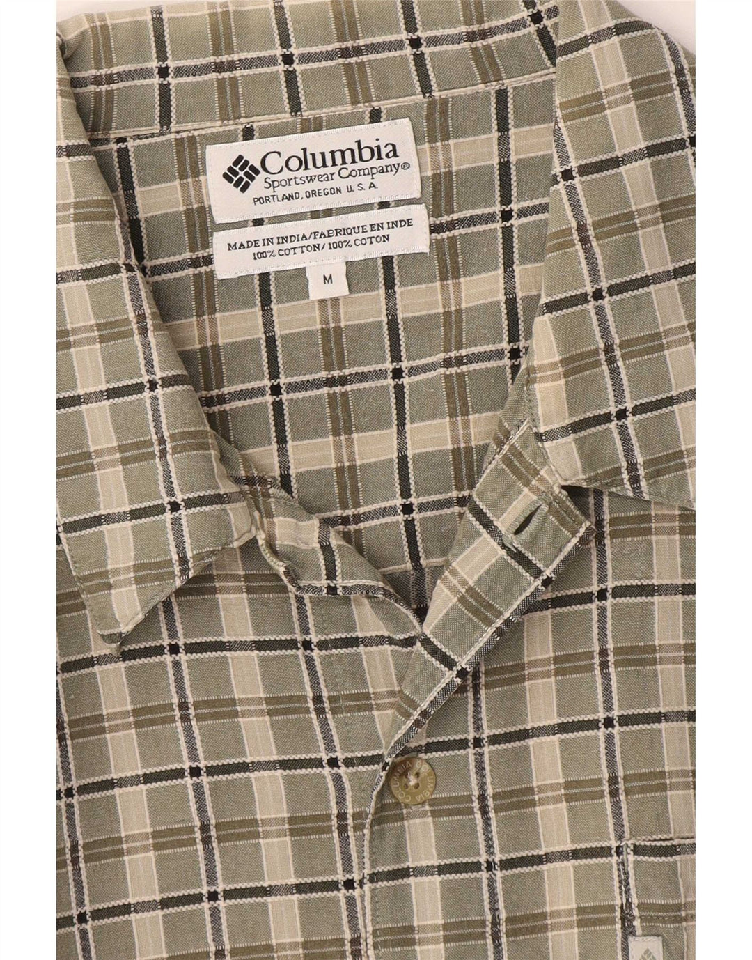 Columbia muška košulja kratkih rukava, srednji kaki karirani pamuk