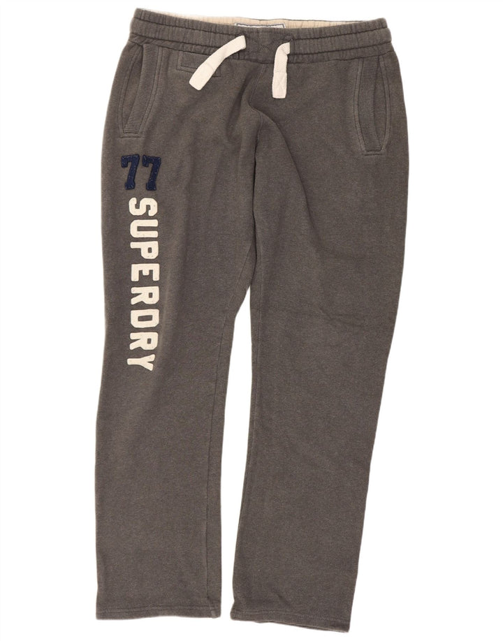 Superdry muške grafičke trenirke srednje sive pamučne hlače