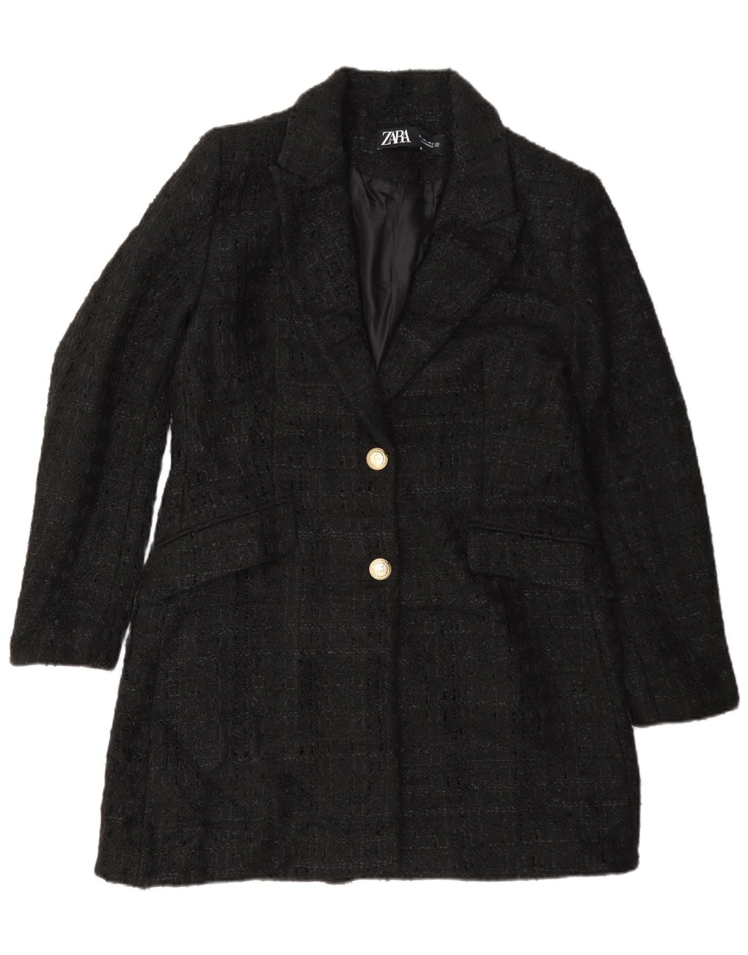 Zara ženski kaput UK 16 Large Black Flected