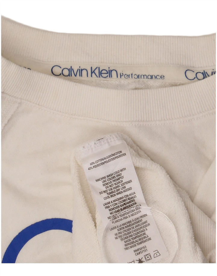 CALVIN KLEIN Ženska kratkotrajna majica s kratkim rukavima UK 8 Mala bijela