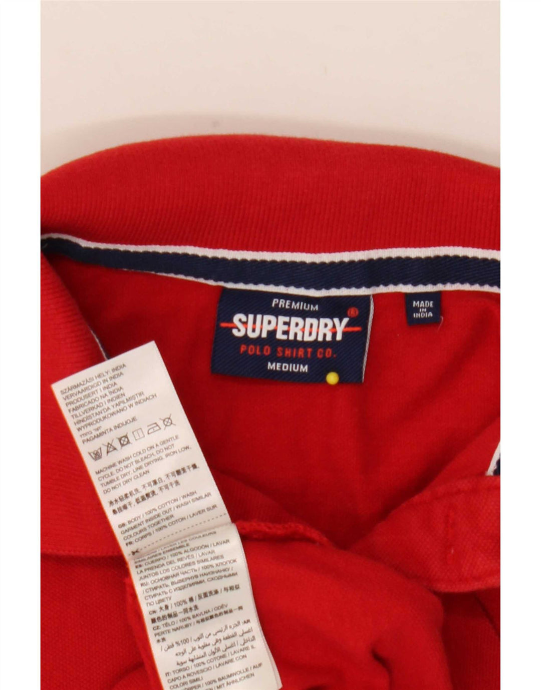 Superdry muška polo majica srednje crvene pamučne boje