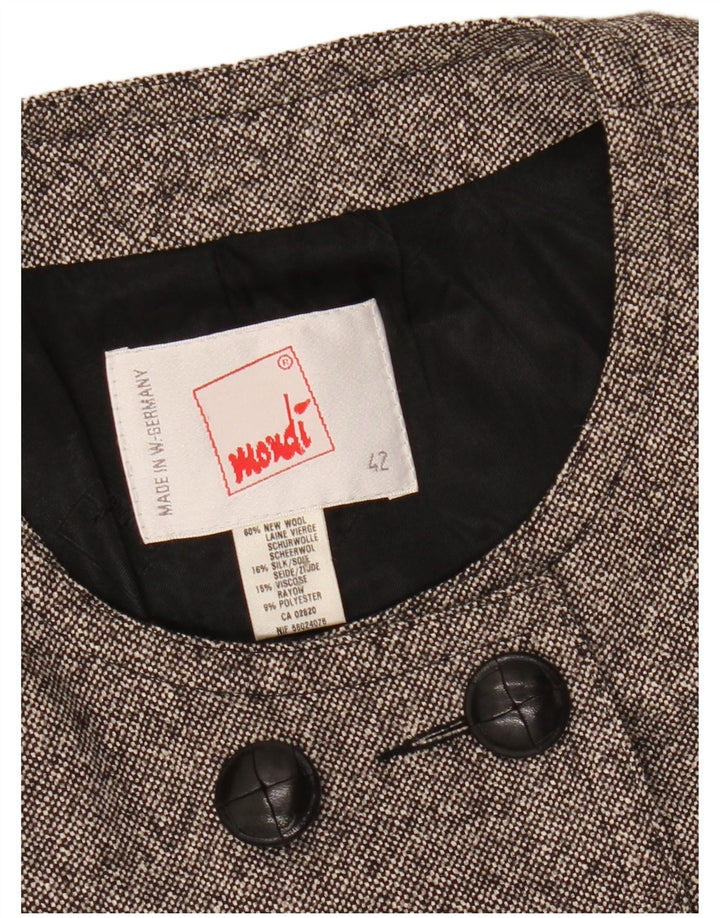 MONDI ženski bolero sako s dvostrukim kopčanjem EU 42 velika siva vuna