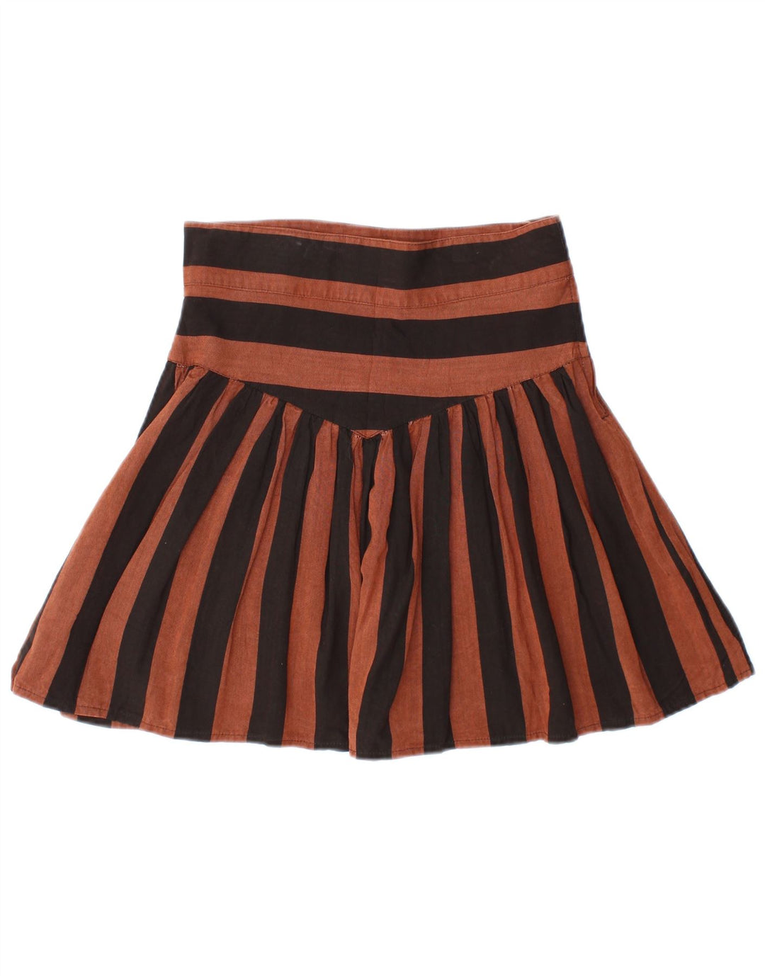 VINTAGE ženska mini plisirana suknja IT 44 srednje veličine W28 smeđa prugasta viskoza