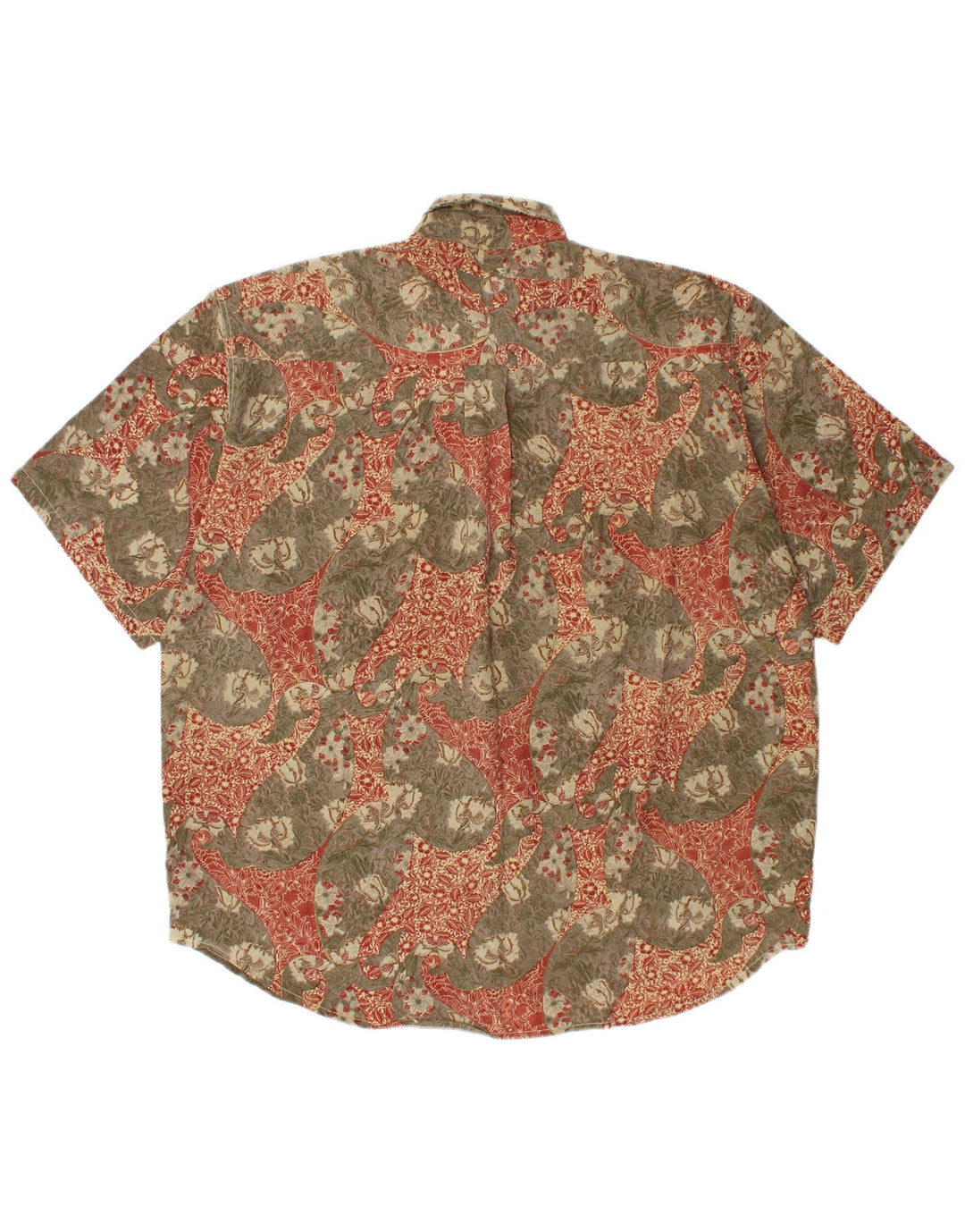 COMPAGNIE Muška košulja kratkih rukava, velika kaki cvjetna viskoza