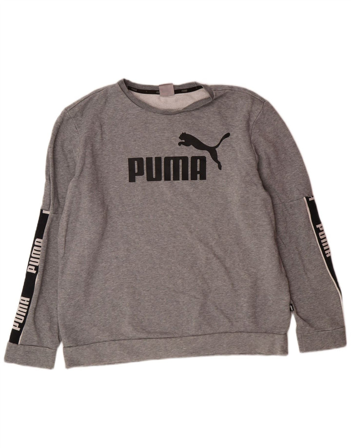 PUMA muška trenirka s grafičkim motivima, veliki sivi pamuk u blokovima boja
