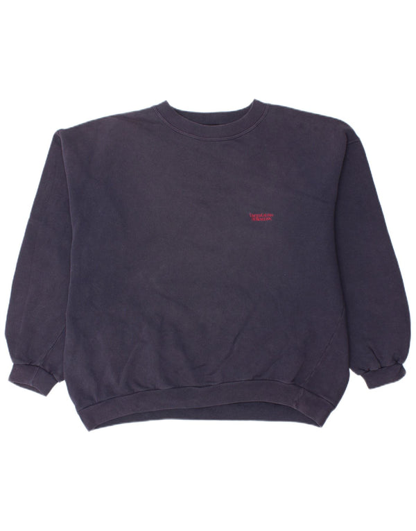 BENETTON Ženska prevelika majica s kratkim rukavima UK 14 Srednje tamnoplavi pamuk