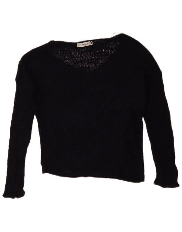 Zara ženski pulover s velikim mornarskim izrezom UK 10 Mali tamnoplavi