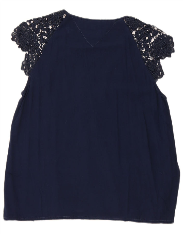 Tommy Hilfiger Top ženska bluza UK 10 Mala tamnoplava viskoza