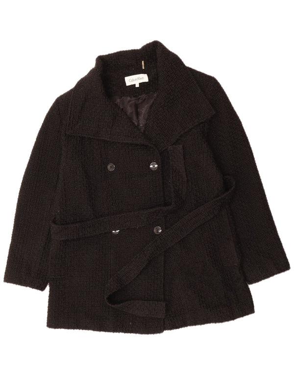 CALVIN KLEIN Ženski kaput s dvostrukim kopčanjem UK 18 XL crna vuna