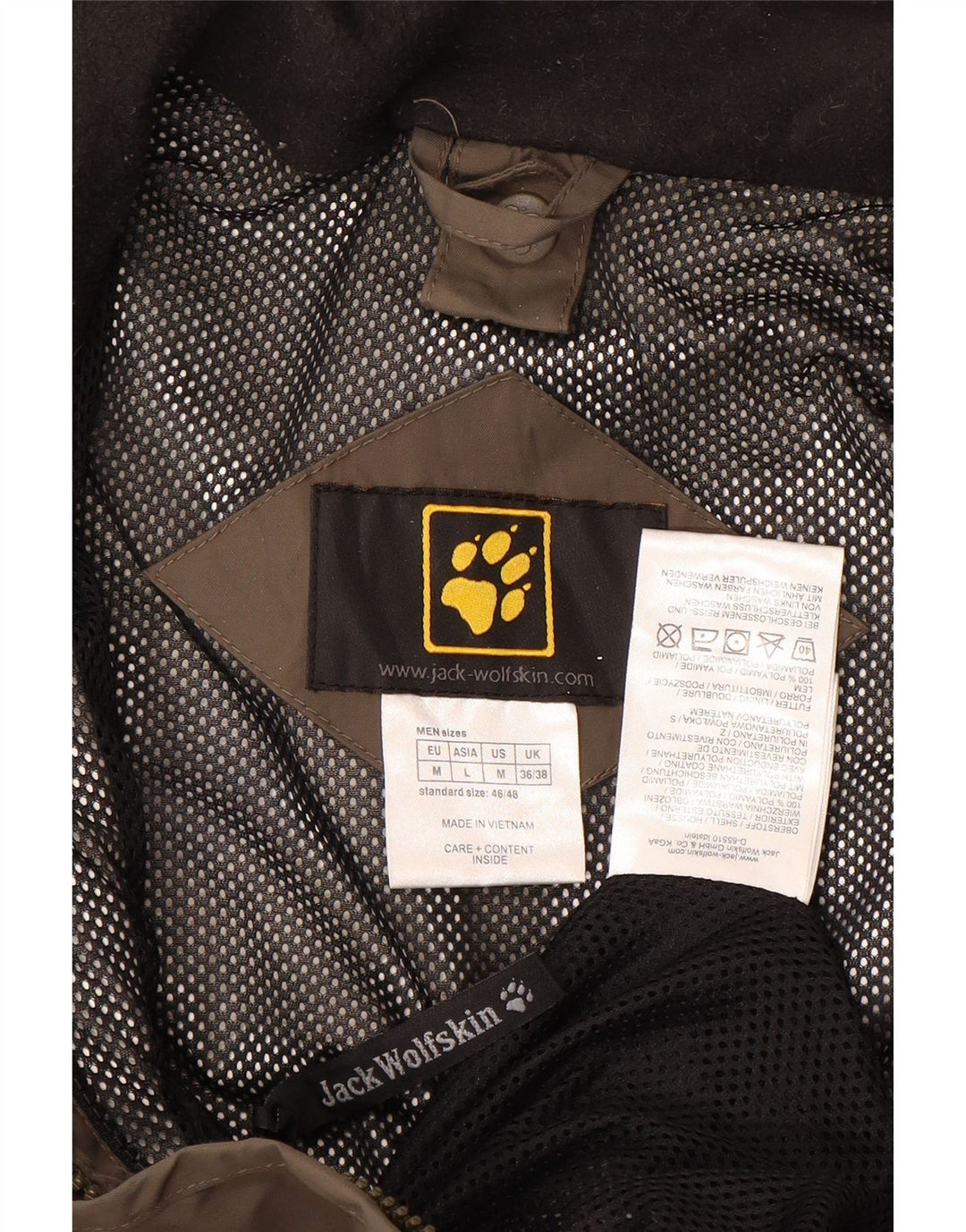 JACK WOLFSKIN Muška kišna jakna UK 36/38 Srednje smeđa poliamidna boja