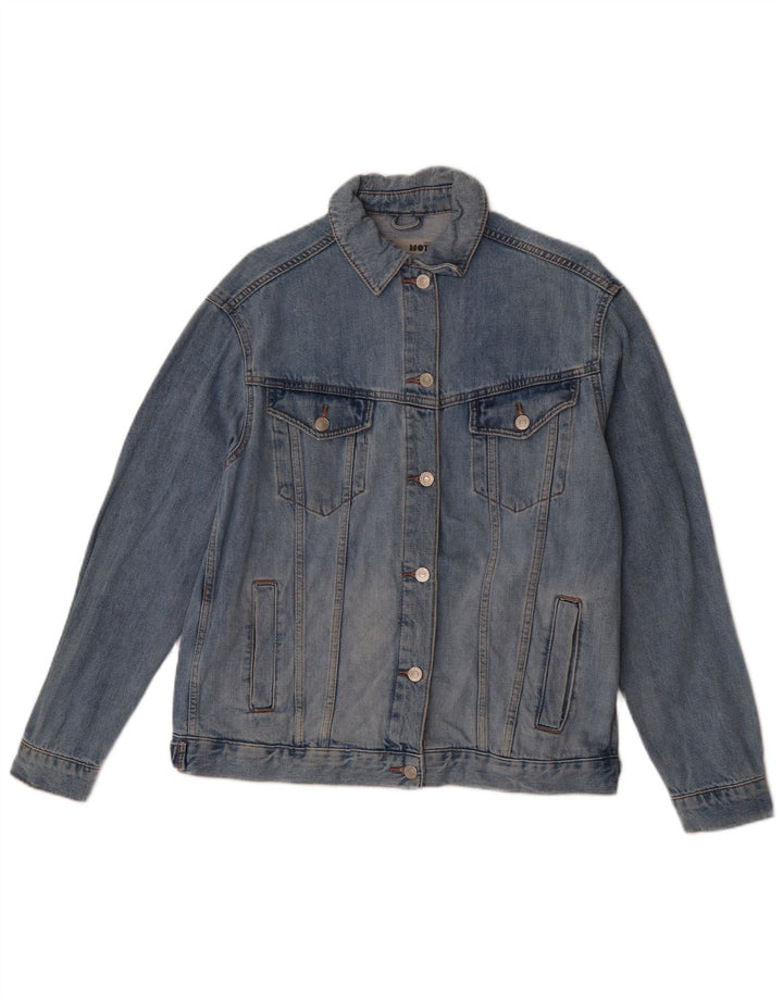 Topshop ženska prevelika traper jakna UK 10 Small Blue Cotton