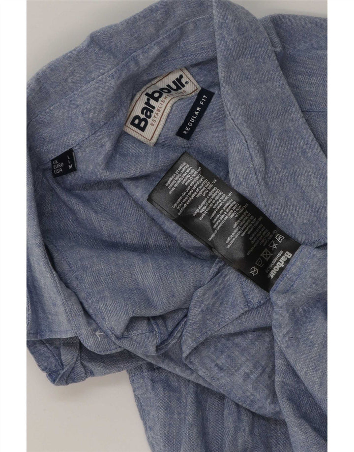 Barbour muška velika plava platna majica kratkih rukava regularnog kroja