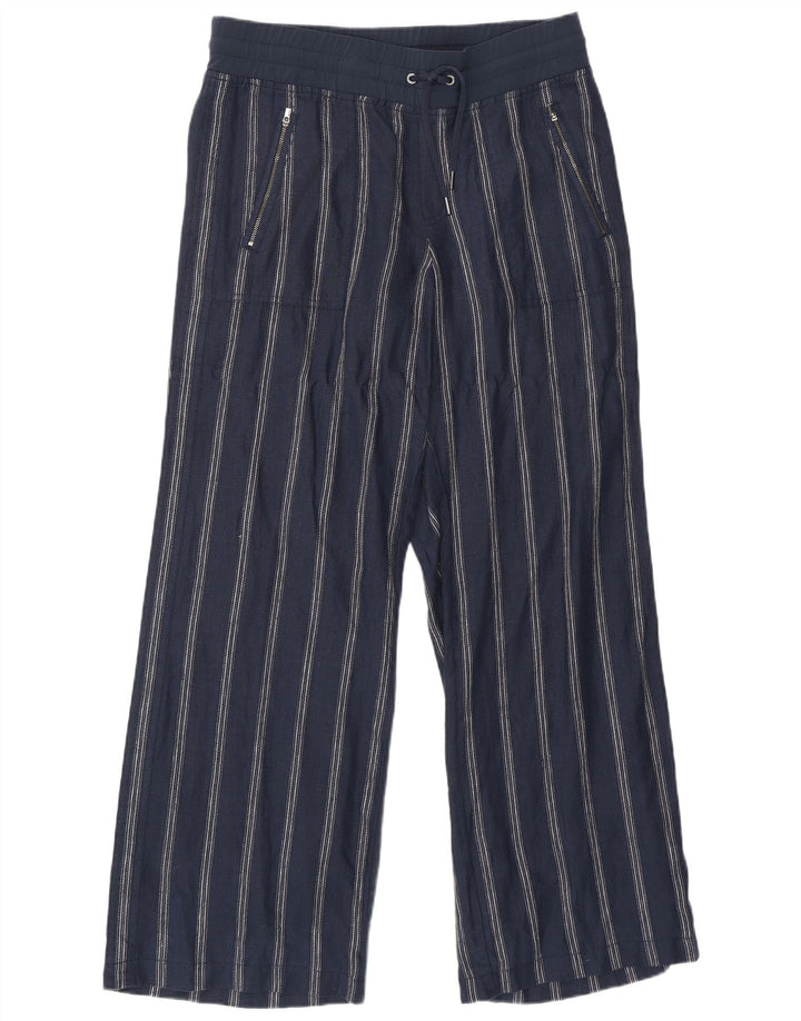 Athleta ženske hlače od trenirke US 8 Medium Mornarsko plave prugaste lanene