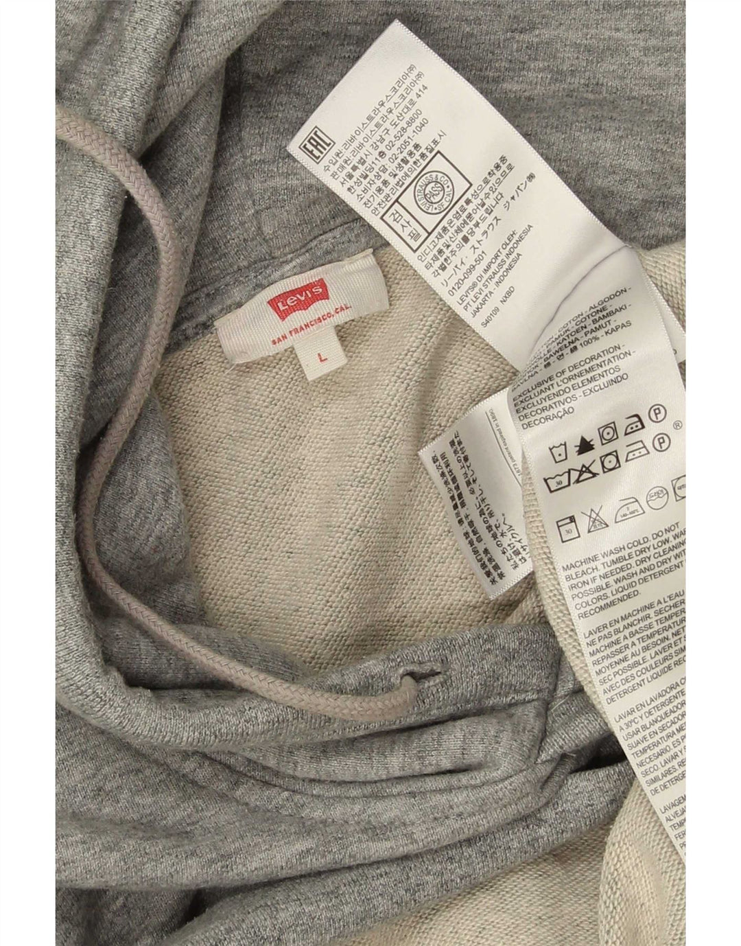 Levi's muška majica s kapuljačom Veliki sivi flekasti pamuk