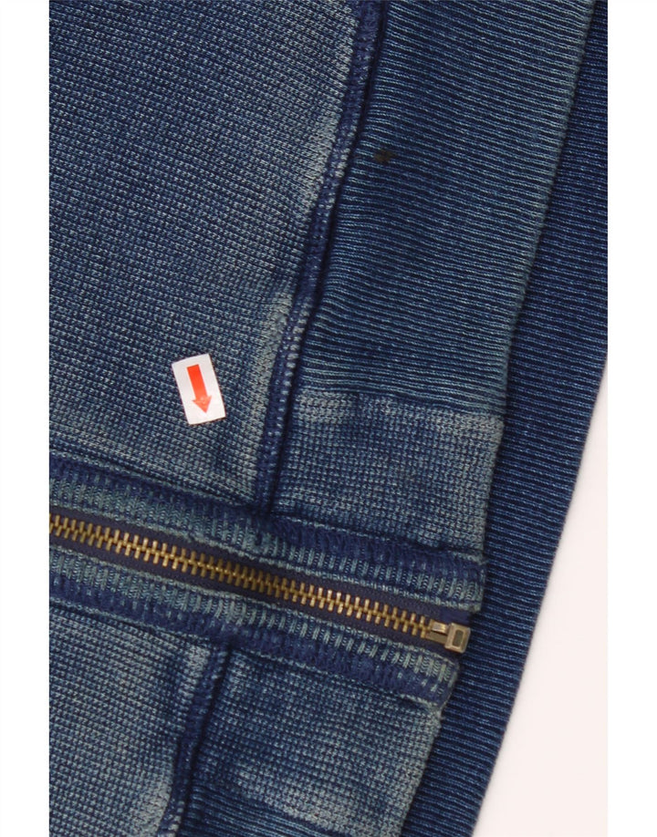 FAT FACE Muški pulover s kapuljačom na patentni zatvarač srednje tamnoplavi pamuk