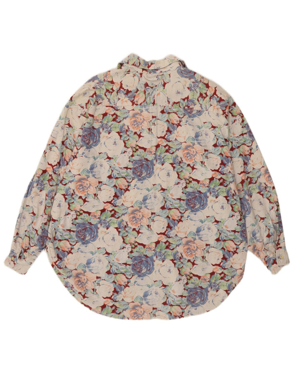 Vintage ženska košulja od samta UK 20 2XL Raznobojna cvjetna