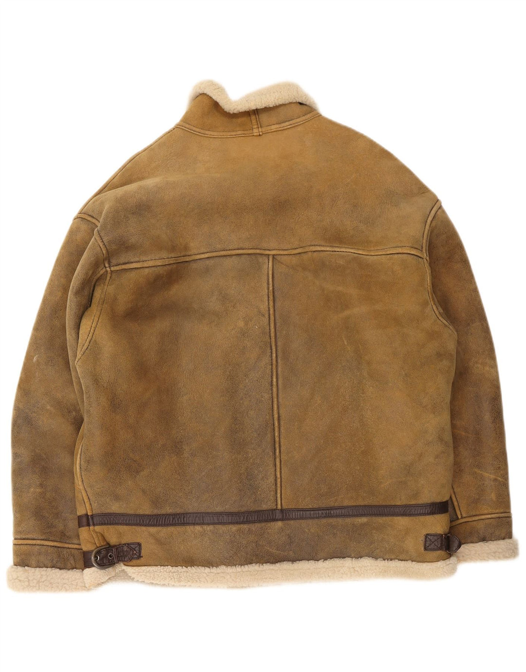 Vintage muška jakna od strižene kože UK 42 XL smeđa