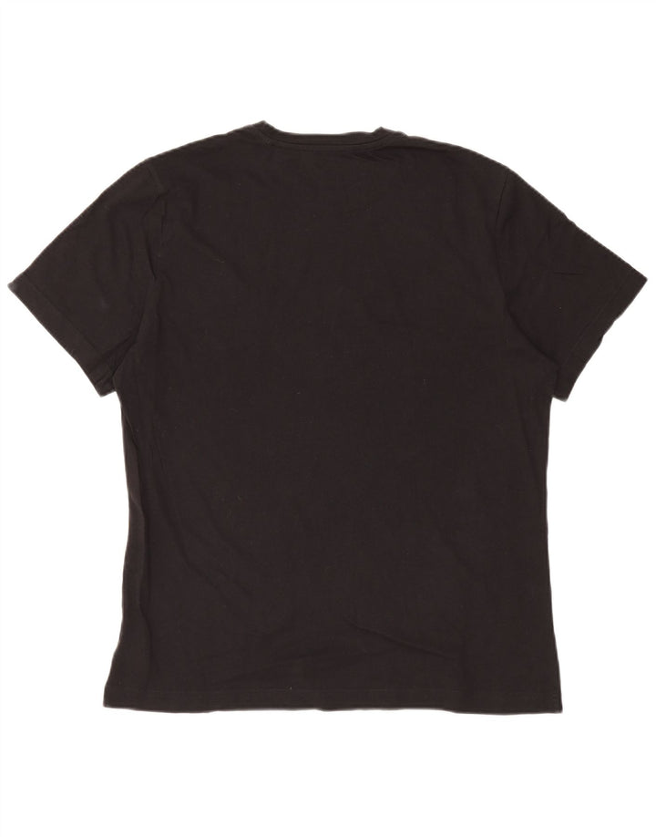 REEBOK Mens Graphic T-Shirt Top Large Black Cotton