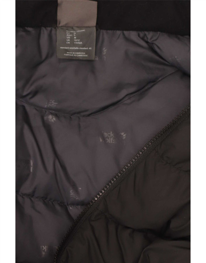 Jack Wolfskin ženski podstavljeni kaput s kapuljačom UK 10/12 srednje crni poliester
