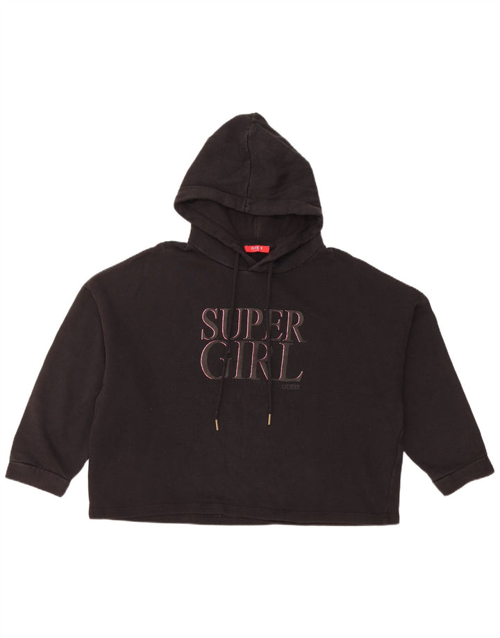 GUESS Ženska prevelika majica s kapuljačom s 3/4 rukava UK 8 Mala crna