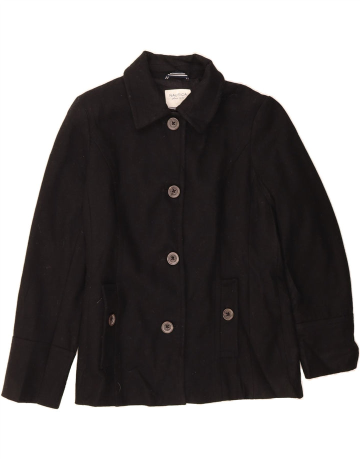 NAUTICA Womens Bomber Jacket UK 16 Large Black Wool Vintage Nautica and Second-Hand Nautica from Messina Hembry 