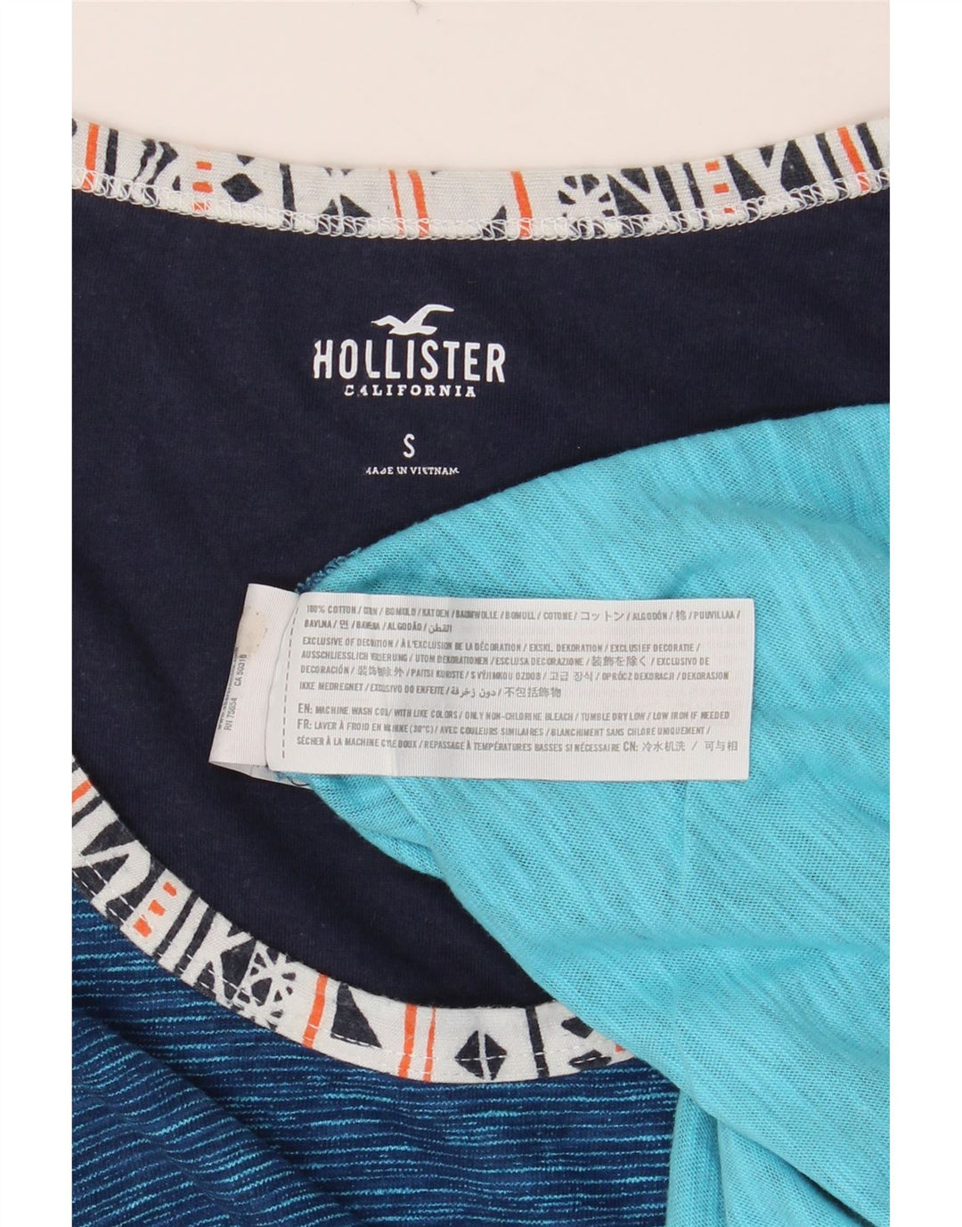 HOLLISTER Muška majica s malim plavim prugama, pamuk