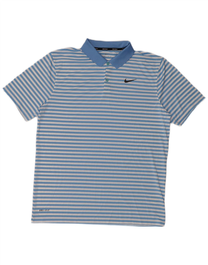 Nike muška Dri Fit polo majica s velikim plavim prugama od poliestera