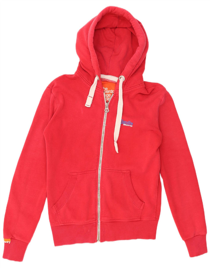 Superdry muški pulover s kapuljačom na patentni zatvarač Mali crveni pamuk