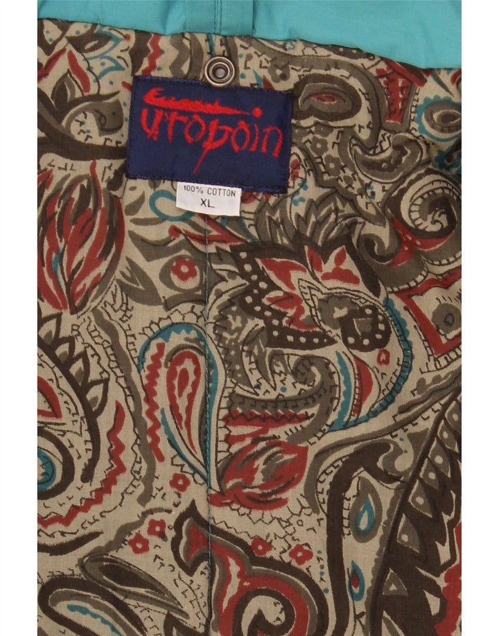 Vintage ženski preveliki podstavljeni kaput UK 18 XL plavi pamuk