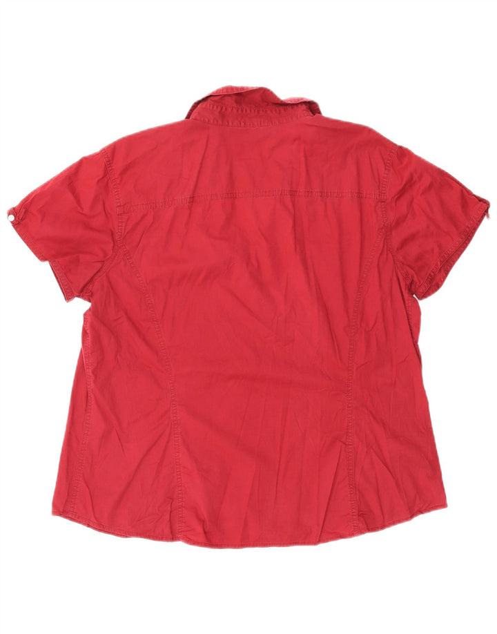 EDDIE BAUER Ženska košulja kratkih rukava UK 18 XL Bordo pamuk