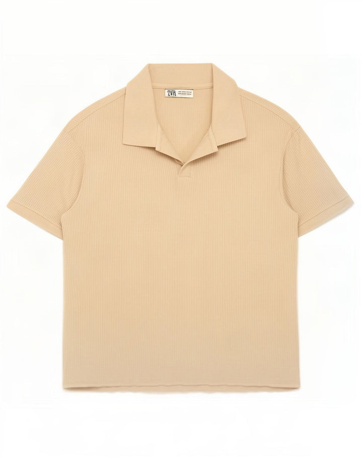 Zara muška polo majica kratkih rukava srednje bež boje