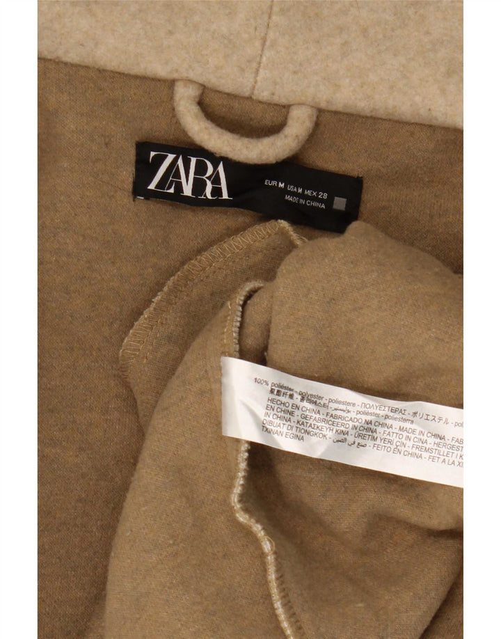 Zara ženski kaput s kapuljačom UK 14 srednje bež poliester