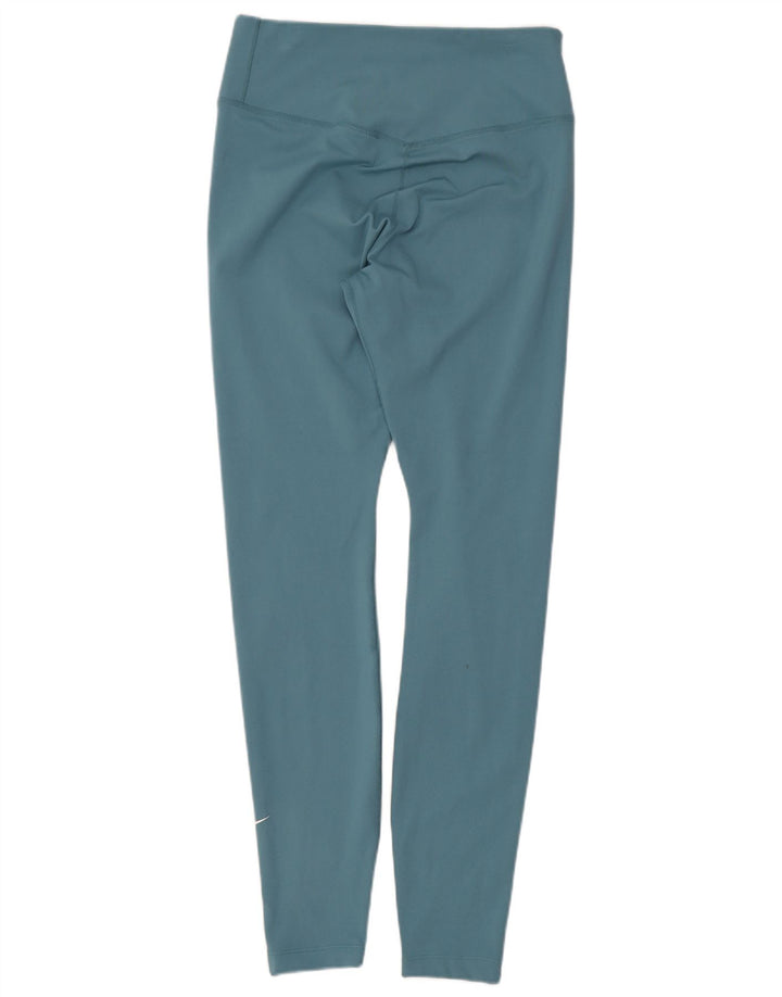 Nike Ženske Dri Fit Leggings UK 8 Small Blue Polyester