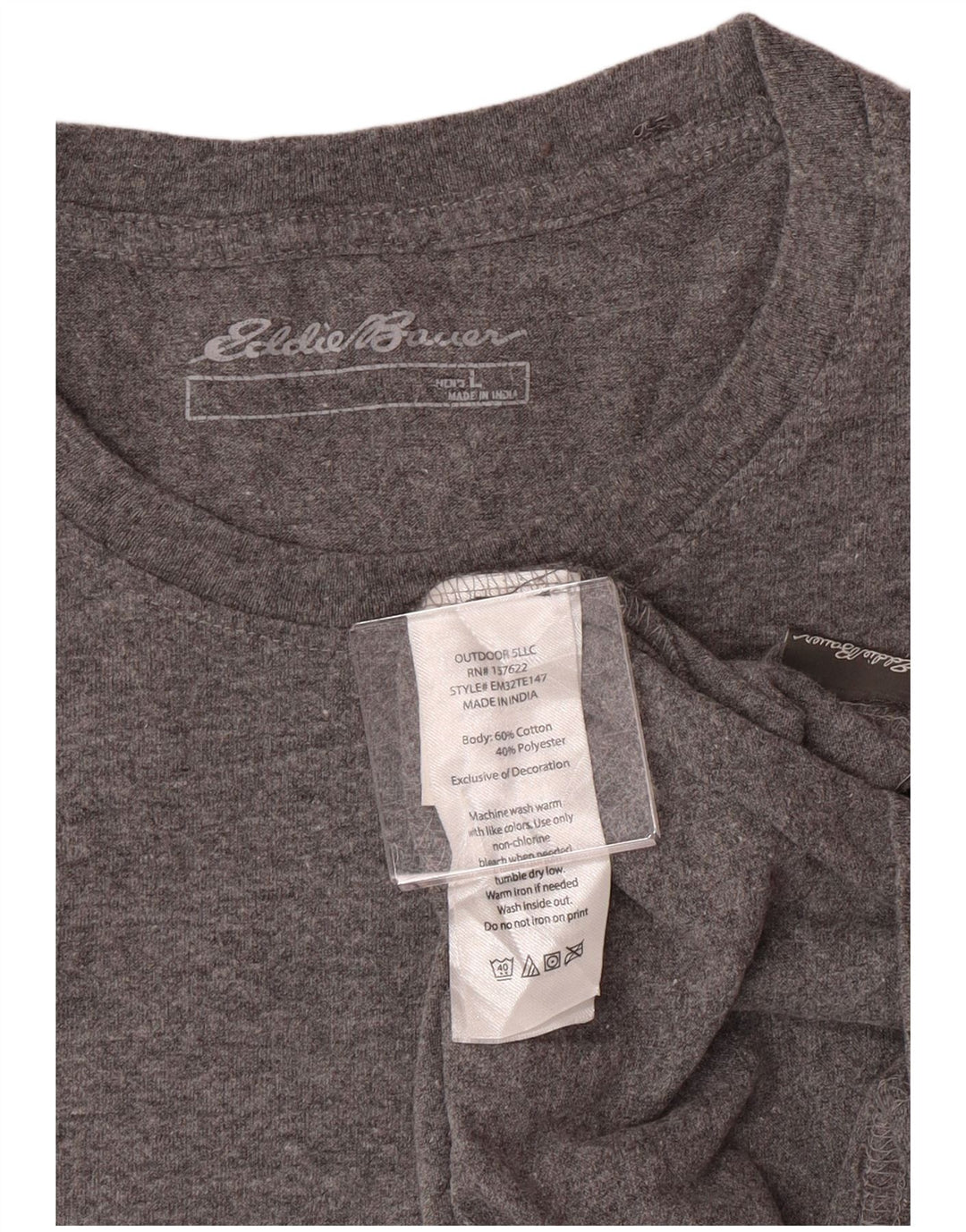 EDDIE BAUER Muška majica dugih rukava s grafikama, veliki sivi pamuk
