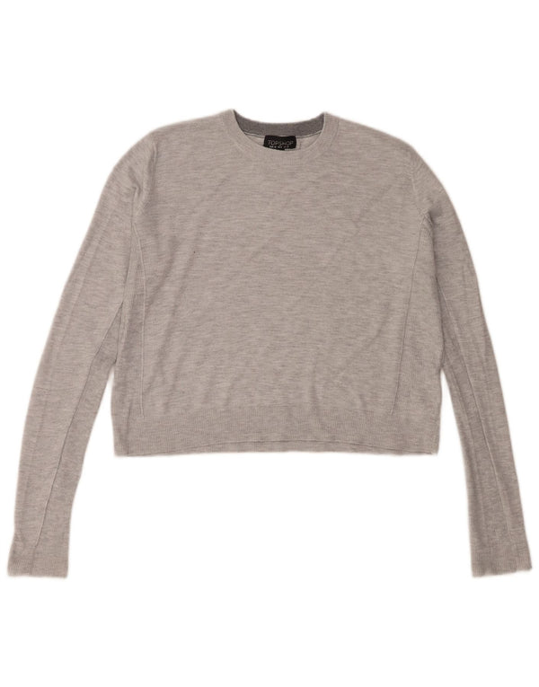 Topshop ženski pulover s okruglim izrezom UK 10 Small Gray