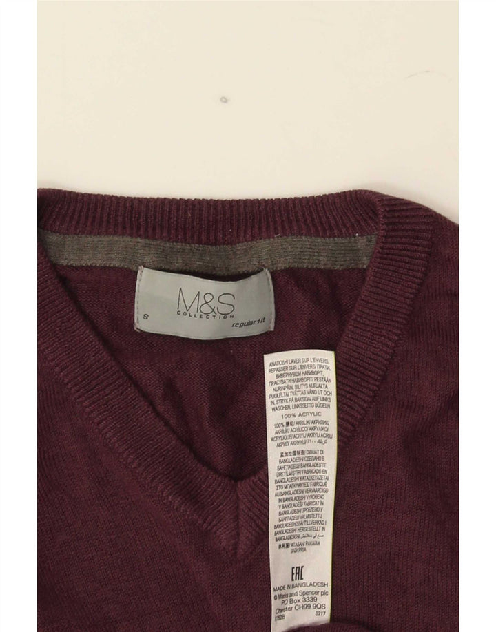 Marks & Spencer, muški pulover s V-izrezom, mali tamnocrveni