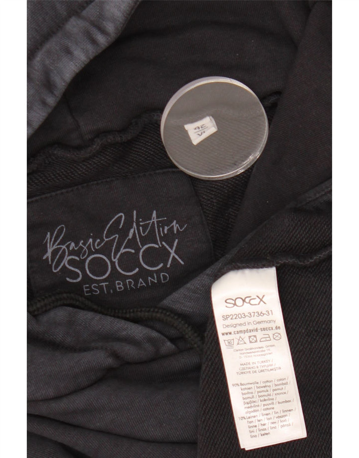 SOCCX muška majica s kapuljačom s kapuljačom UK 42, veliki crni pamuk