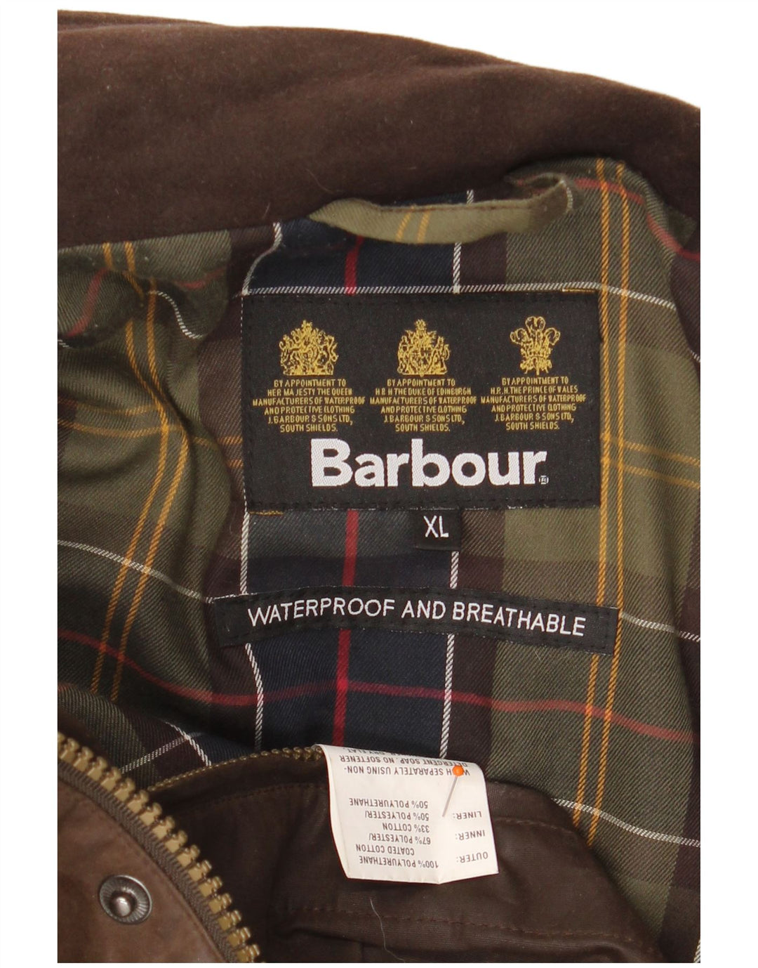 BARBOUR Muška jakna od voštanog pamuka širokog kroja UK 42 XL smeđi poliuretan