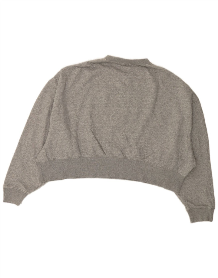 NIKE Ženska prekomjerna majica s kratkim rukavima UK 14 srednje sivi pamuk