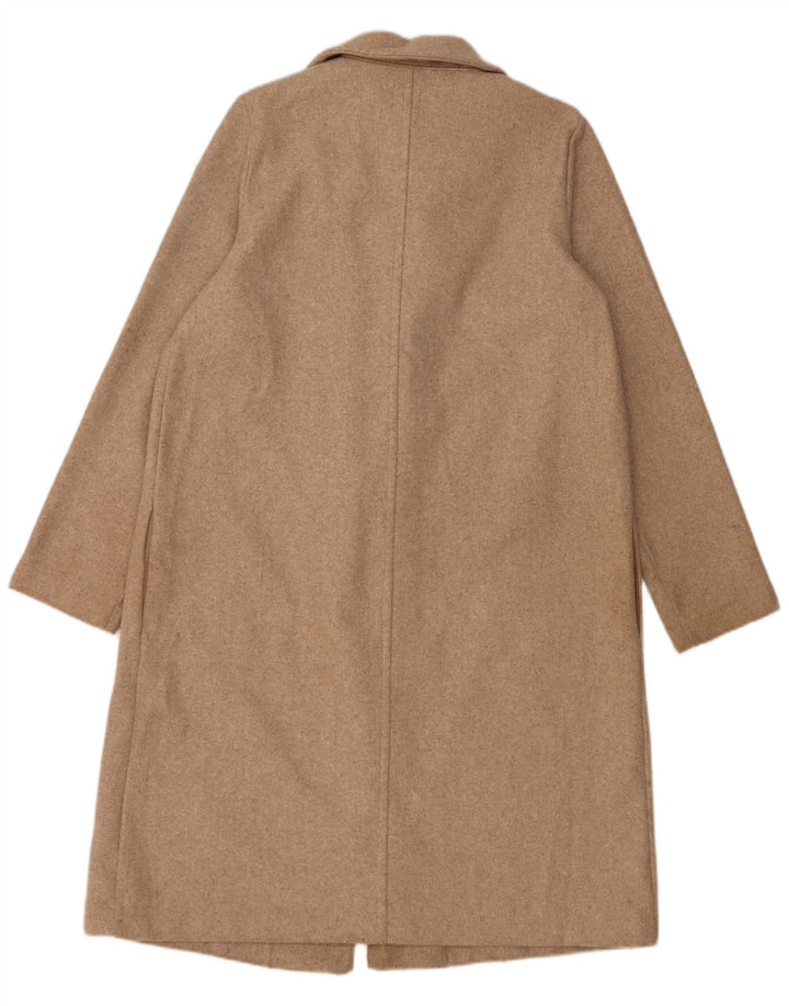 Zara Womens Overcoat UK 16 Large Beige Polyester