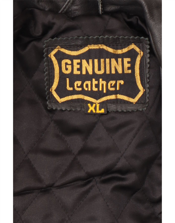 VINTAGE muška kožna jakna UK 42 XL crna koža u boji