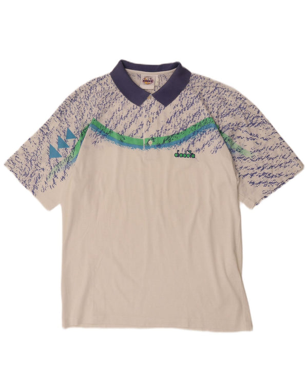 Diadora muška polo majica kratkih rukava s apstraktnim uzorkom IT 52 velika bijela