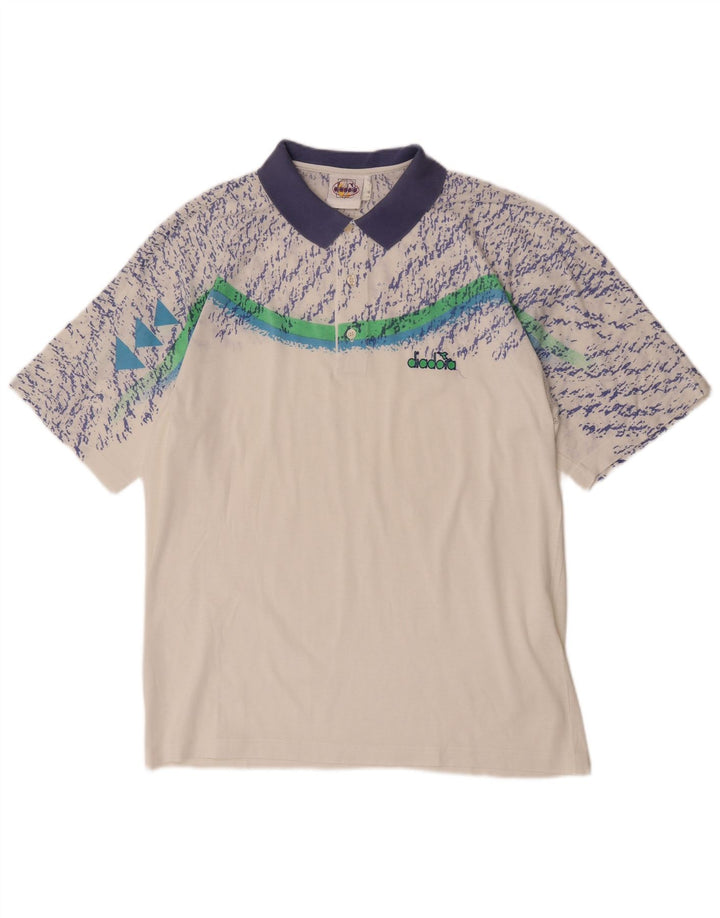 Diadora muška polo majica kratkih rukava s apstraktnim uzorkom IT 52 velika bijela