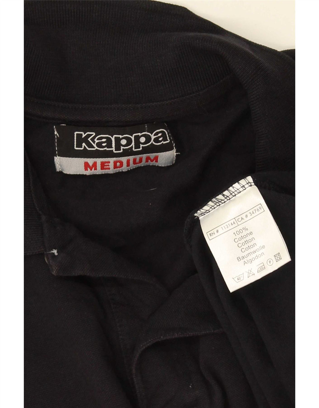 Kappa muška polo majica srednje crne pamučne boje